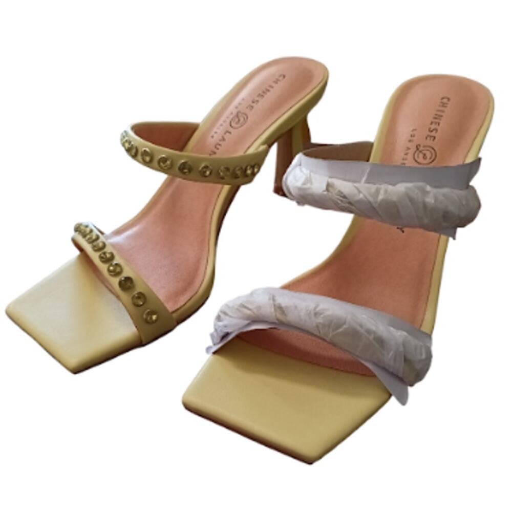 CHINESE LAUNDRY YO YO RHINESTONE SLIDE SANDALS SIZE 5.5